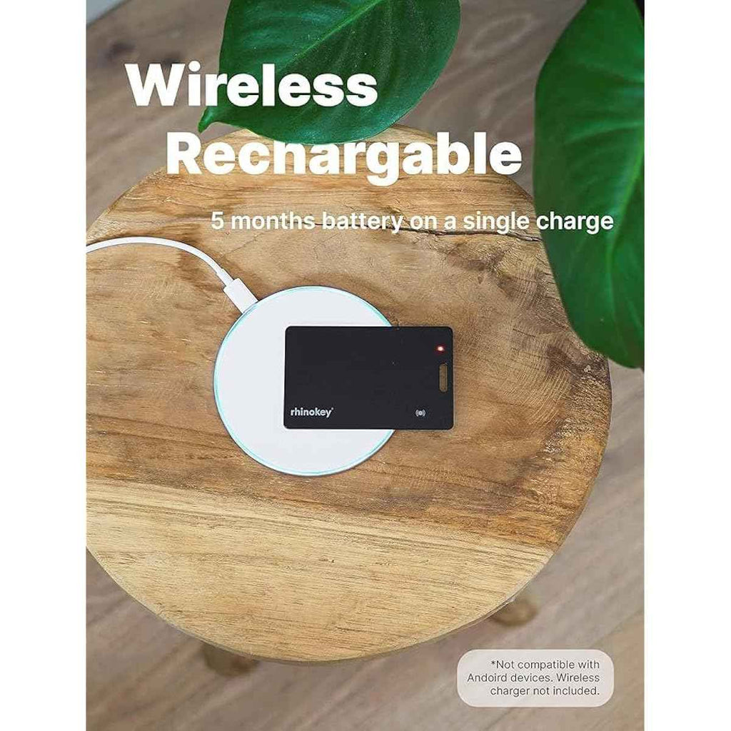Wallet Tracker Card Works with Apple Find My (iOS Only) Slim 0.07in Rechargeable IP68 Waterproof Tracker Item Finder AirTag Card with Keychain Hole Mens Valentines Gifts
