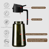 Olive Oil Sprayer for Cooking, 16oz/470ml Glass Light-Proof Oil Pourer for Kitchen, Air Fryer, Cooking, Salad, and BBQ by SWEET VIEW