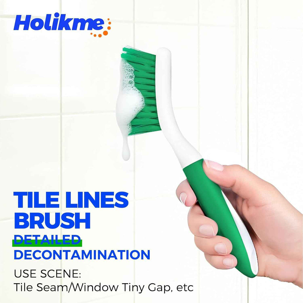 Holikme 3-piece cleaning brush set for bathroom, kitchen, and floors with ergonomic design and high-quality materials