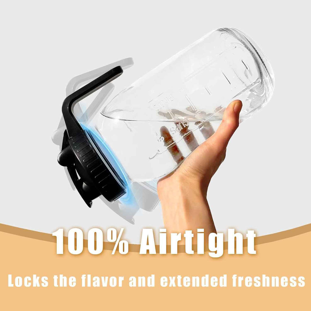 Mason Jar Pour Spout Lid for Wide Mouth Mason Jars with Airtight Handle
