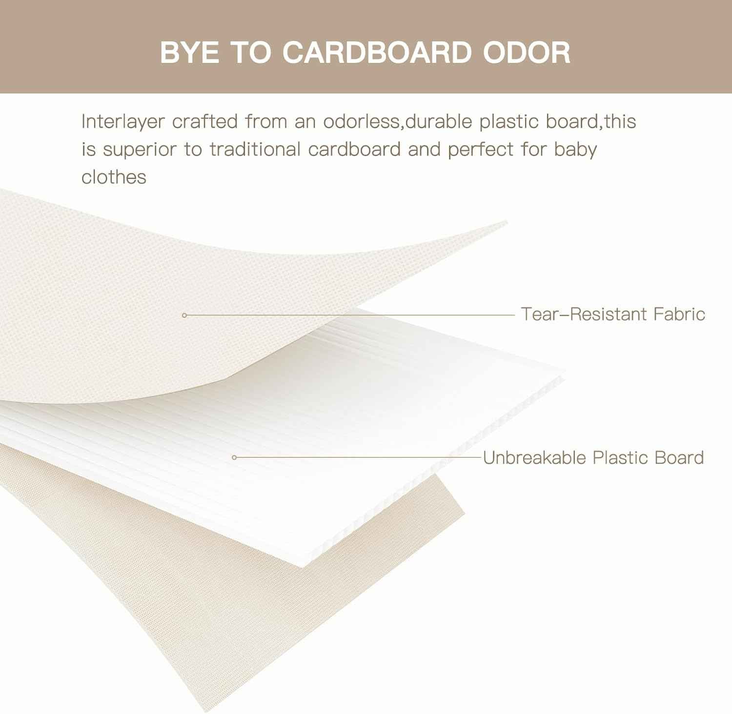 Criusia Drawer Organizer Clothes, 10 Pack Dresser Organizer for Baby Clothes, Underwear, Sock- Foldable Closet Organization and Storage Dividers Bins for Nursery, Bedroom (Beige)