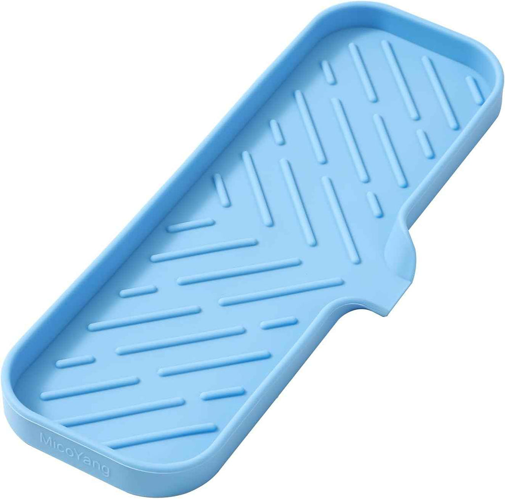 Silicone Bathroom Soap Dishes with Drain Spout-Bathroom and Kitchen Sink Organizer,Sponge Holder,Dish Soap Tray,Perfect for Dispenser,Scrubber,Bottle,Cup on Sink or Counter-Black 4.9"×3.2"
