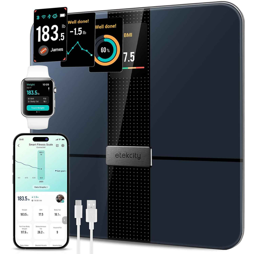 etekcity fsa&hsa eligible smart scale for body weight fat digital bathroom weighing machine for accurate bmi muscle mass composition home use apple health compatible