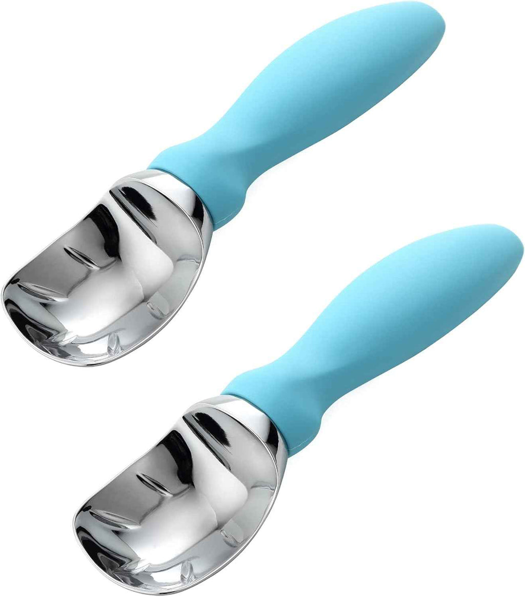 Spring Chef Heavy Duty Ice Cream Scoop with Comfortable Handle - Professional Ice Cream Scooper for Gelato, Sorbet, Cookie Dough, Melon, Frozen Yogurt - Dishwasher Safe Metal Kitchen Tool - Black