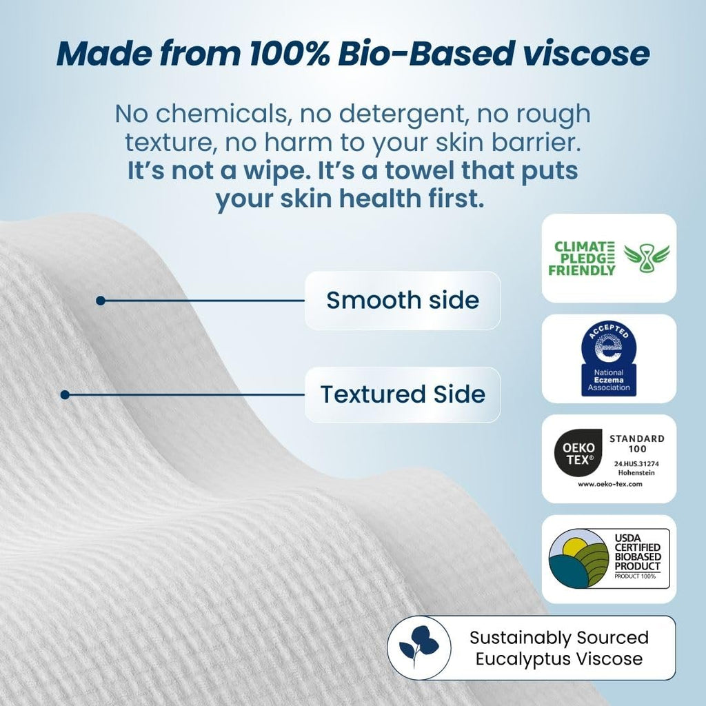 clean skin club clean towels xl 100% usa biobased disposable face towels 100 ct 2 pack