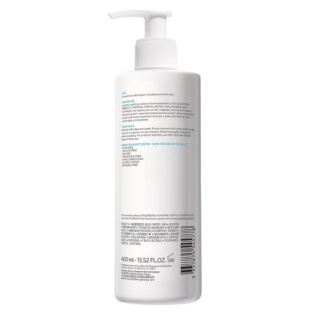 La Roche-Posay Toleriane Hydrating Gentle Face Cleanser, 200ml, Daily Face Wash for Dry Skin, Fragrance Free