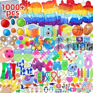 1000 Pcs Party Favors for Kids, Fidget Toys Bulk, Birthday Gift Toys, Fidgets Stocking Stuffers, Treasure Box Party, Goodie Bag Carnival Prizes, Pinata Filler Stuffers Classroom