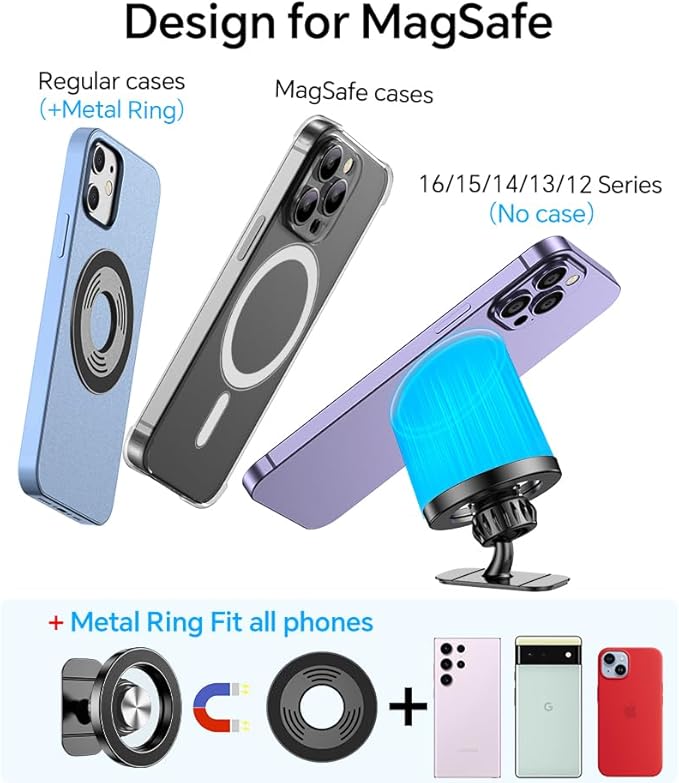 Kaistyle for Magsafe Car Mount‹ې20 Strong Magnets‹ÛÔMagnetic Phone Holder for Car Phone Holder Mount Dash Mounted Holders Cell Phone Holders for Your Car Accessories for Women Men for iPhone 17 16 15 14 - ShopUS