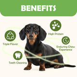 mon2sun triple flavor 5 inch rawhide dog treats for small dogs 21.16 oz 30 count