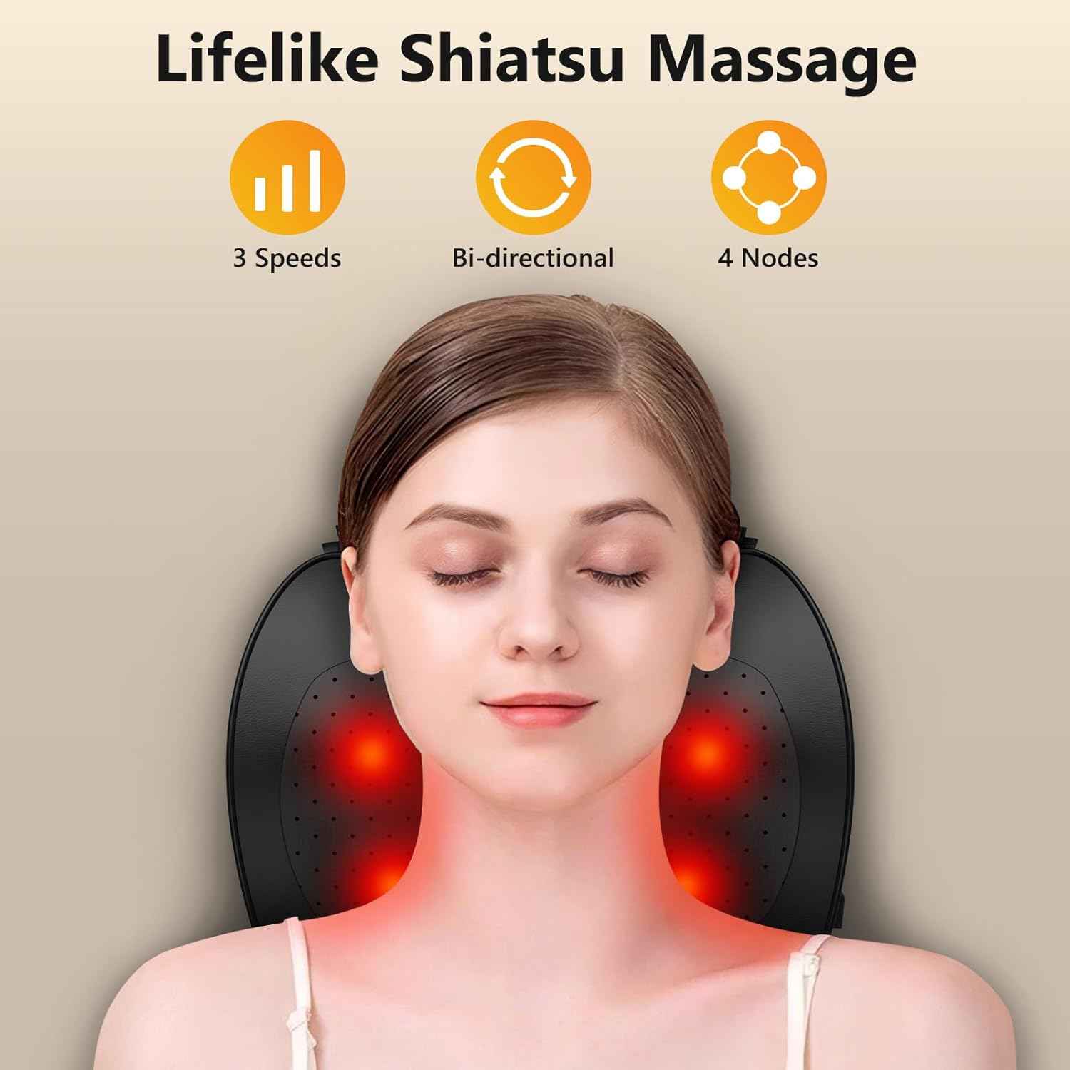 ikristin back massager with heat shiatsu deep tissue back massage for shoulders legs foot body muscle relief