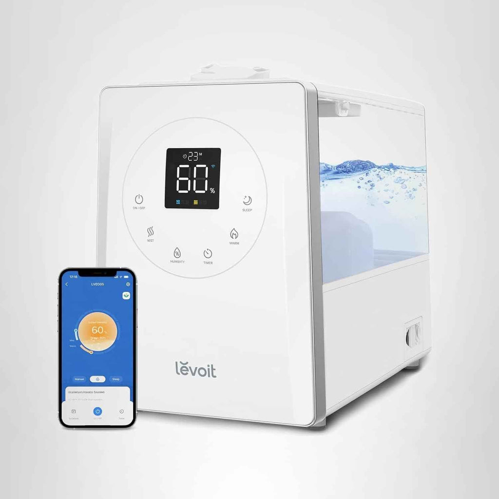 levoit lv600s warm cool mist humidifier for home bedroom large room, 6l coverage, easy top fill, app voice control