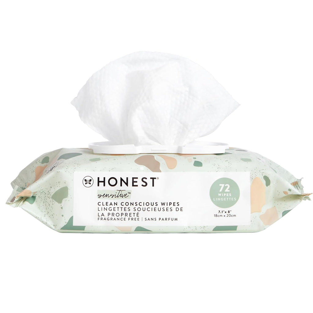 Honest Company Hypoallergenic Baby Wipes for Sensitive Skin, Fragrance-Free, 576 Count (6 Packs of 96)