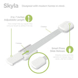 SKYLA HOMES Baby Locks (8-Pack) Child Safety Cabinet Proofing - Safe Quick and Easy 3M Adhesive Cabinet Drawer Door Latches No Screws & Magnets Multi-PLrpose for Furniture Kitchen Ovens Toilet Seats