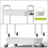 Sorgion 3 Tier Rolling Cart Organizer,Laundry Room Bathroom Organizers and Storage Office Shelves Mobile Shelving Unit Kitchen Trolley Cart with Wheels for Art,Craft,Diaper,Bedside,Snack(White)
