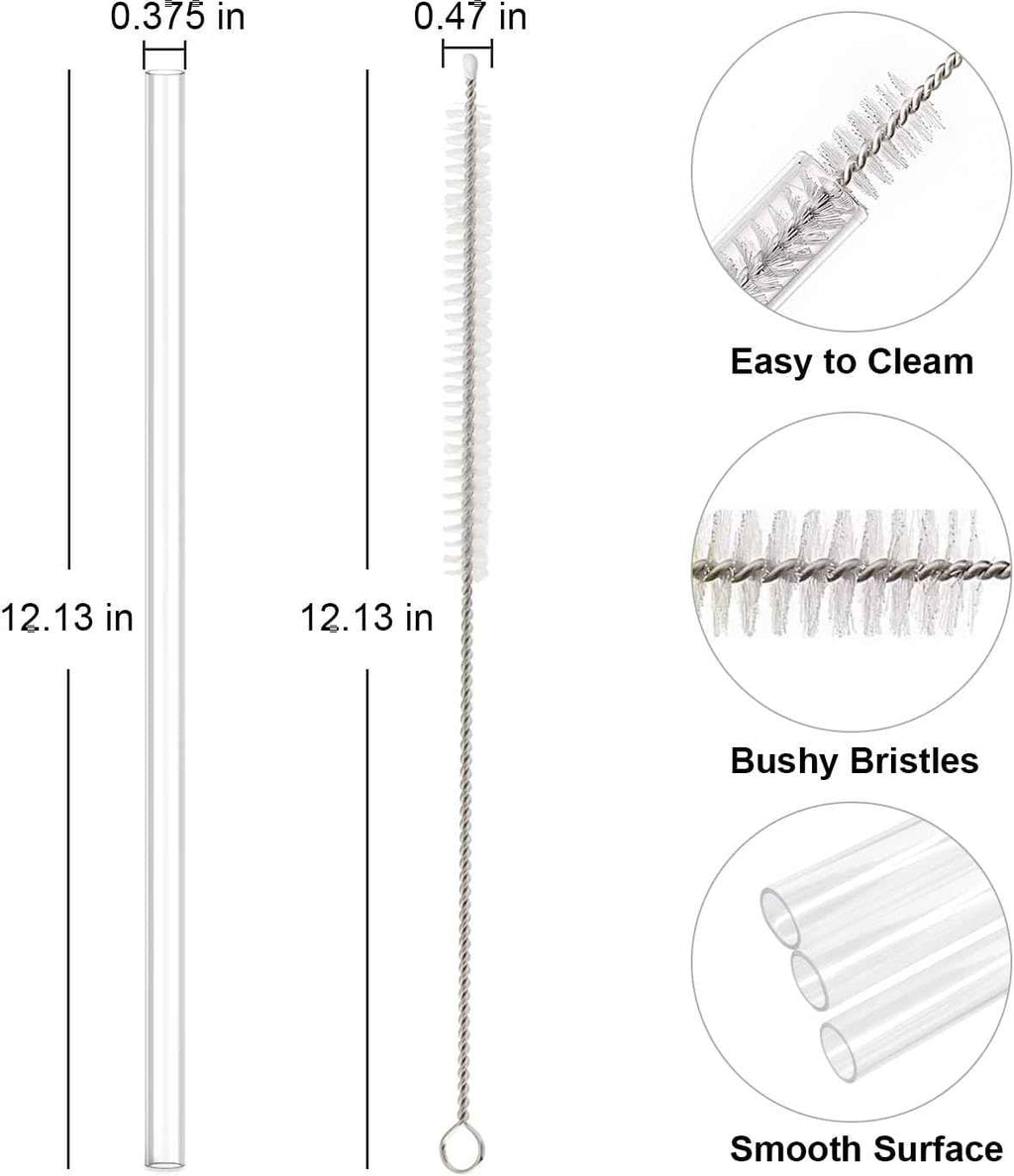 6-Pack Reusable Replacement Straws for Stanley 40 oz & 30 oz Tumblers with Cleaning Brush