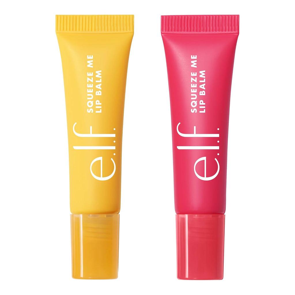 e.l.f. Squeeze Me More Lip Balm Duo, 2-Count, Mango and Watermelon, Vegan, Cruelty-Free, Hyaluronic Acid