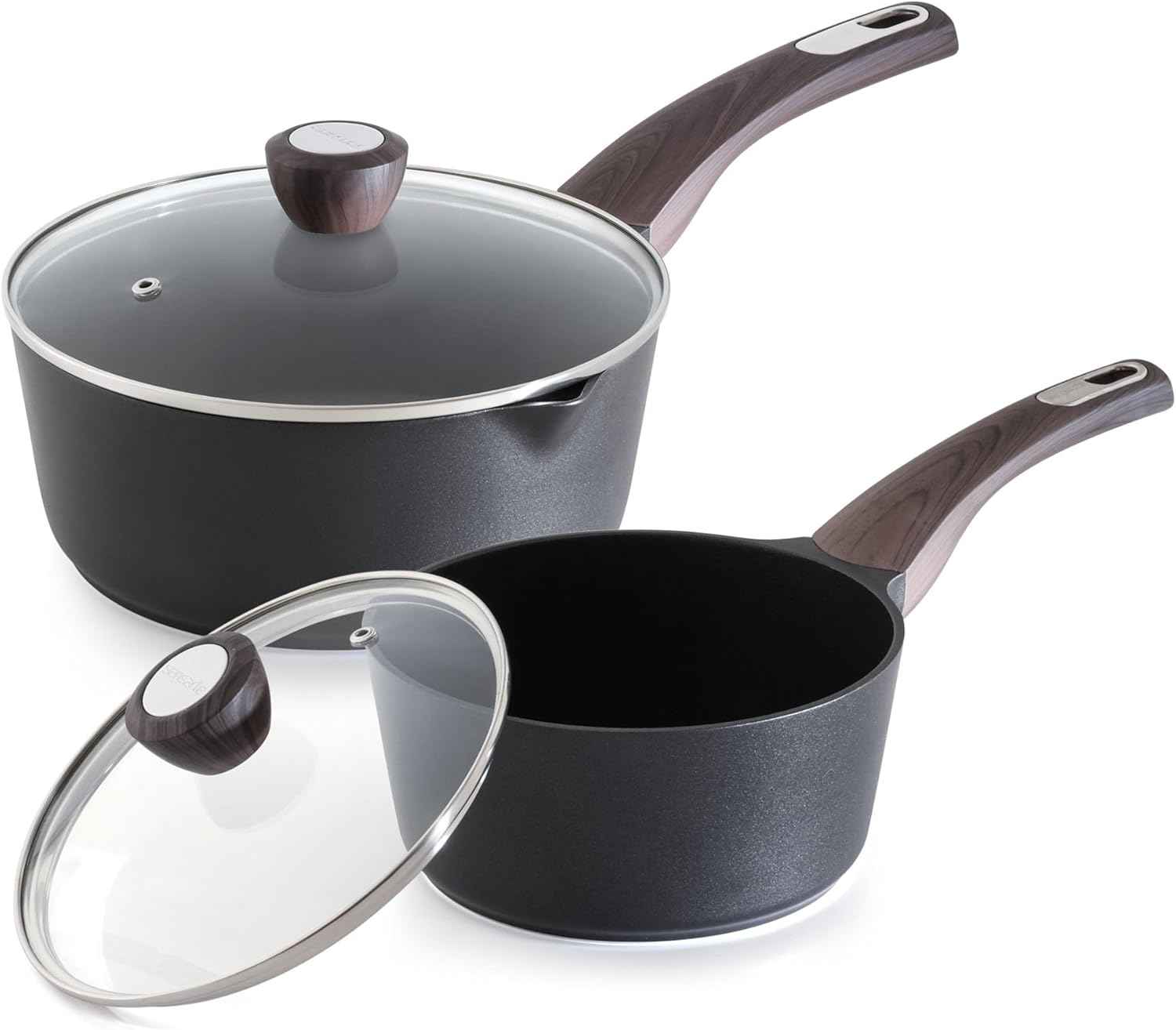 SENSARTE Ceramic Nonstick Sauce Pan with Lid, 3.0 Quart Saucepan with Double Spout, Large Cooking Pot, Non toxic Kitchen Sauce Pot, Non stick Saucier Pan, Induction Cookware, PFOA PTFE PFAS Free