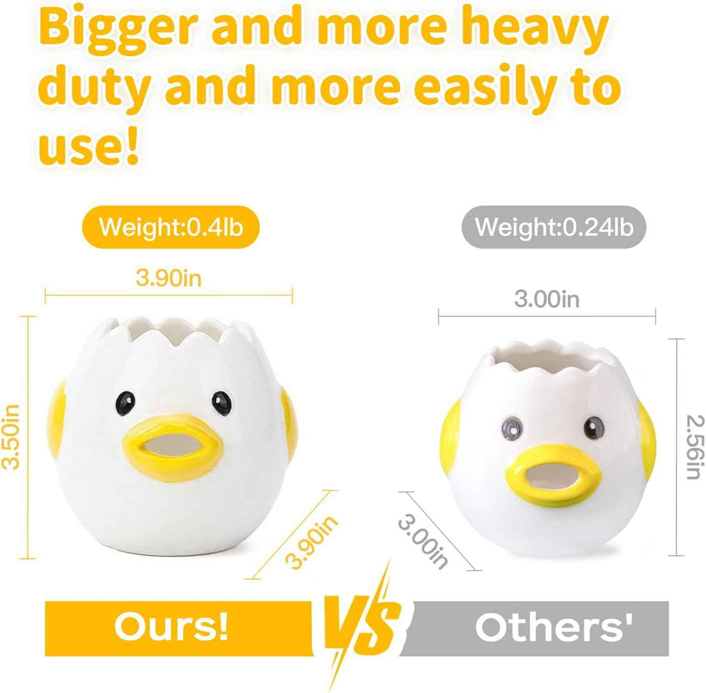 LuoCoCo Cute Egg Separator, Ceramic, Dishwasher Safe, Practical Household Kitchen Gadget Baking Assistant Tool, Yellow