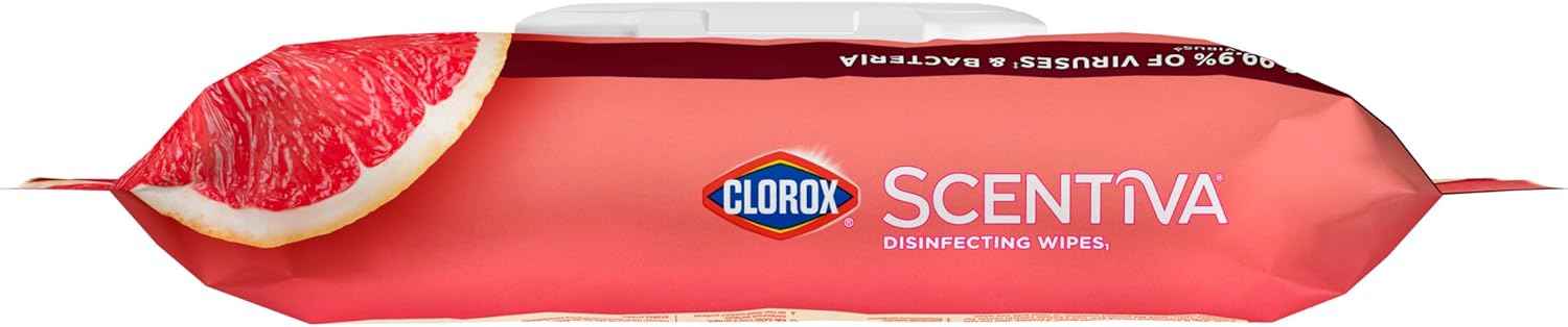 Clorox Scentiva Disinfecting Wipes, Grapefruit and Orange Blossom, 75 Ct., Pack of 3 (Pack May vary)