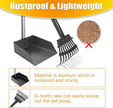 TooGe Pooper Scooper for Medium Small Dogs, Heavy Duty Pet Supplies with Stainless Metal Tray and Long Handle Rake for Grass, Dirt or Gravel