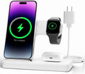 Wireless Charger iPhone Charging Station: 3 in 1 Charger Stand Multiple Devices for Apple - iPhone 16e 16 15 14 Pro Max 13 12 11 - Watch 10 9 8 7 6 5 4 3 2 SE and Ultra Series - Airpods 4 3 2 Pro - ShopUS