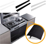 2 Pack Flexible Kitchen Stove Gap Covers, Silicone Gap Fillers Between Counter and Stovetop, Oven, Washer, Dryer, Easy to Wipe, Food Grade (Black, 21 Inches)