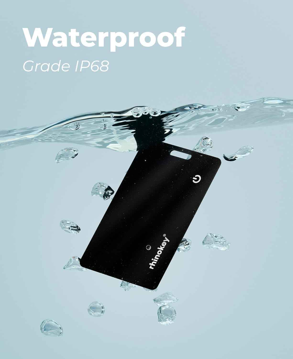 Wallet Tracker Card Works with Apple Find My (iOS Only) Slim 0.07in Rechargeable IP68 Waterproof Tracker Item Finder AirTag Card with Keychain Hole Mens Valentines Gifts