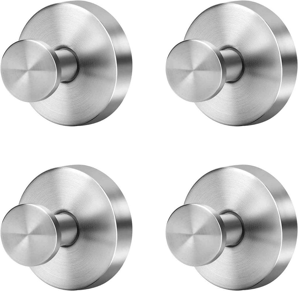 Stainless Steel Suction Cup Hooks for Bathroom, Kitchen, and Glass - 4-Piece No Drill Towel Hooks Set