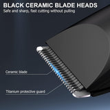 OLOV Electric Body Hair Trimmer - Groin Trimmer for Men - Bikini Trimmer Women - Wet/Dry Shaver Groomer, Replaceable Ceramic Blade Heads, USB Recharge Dock, Waterproof Hygiene Razor,Black