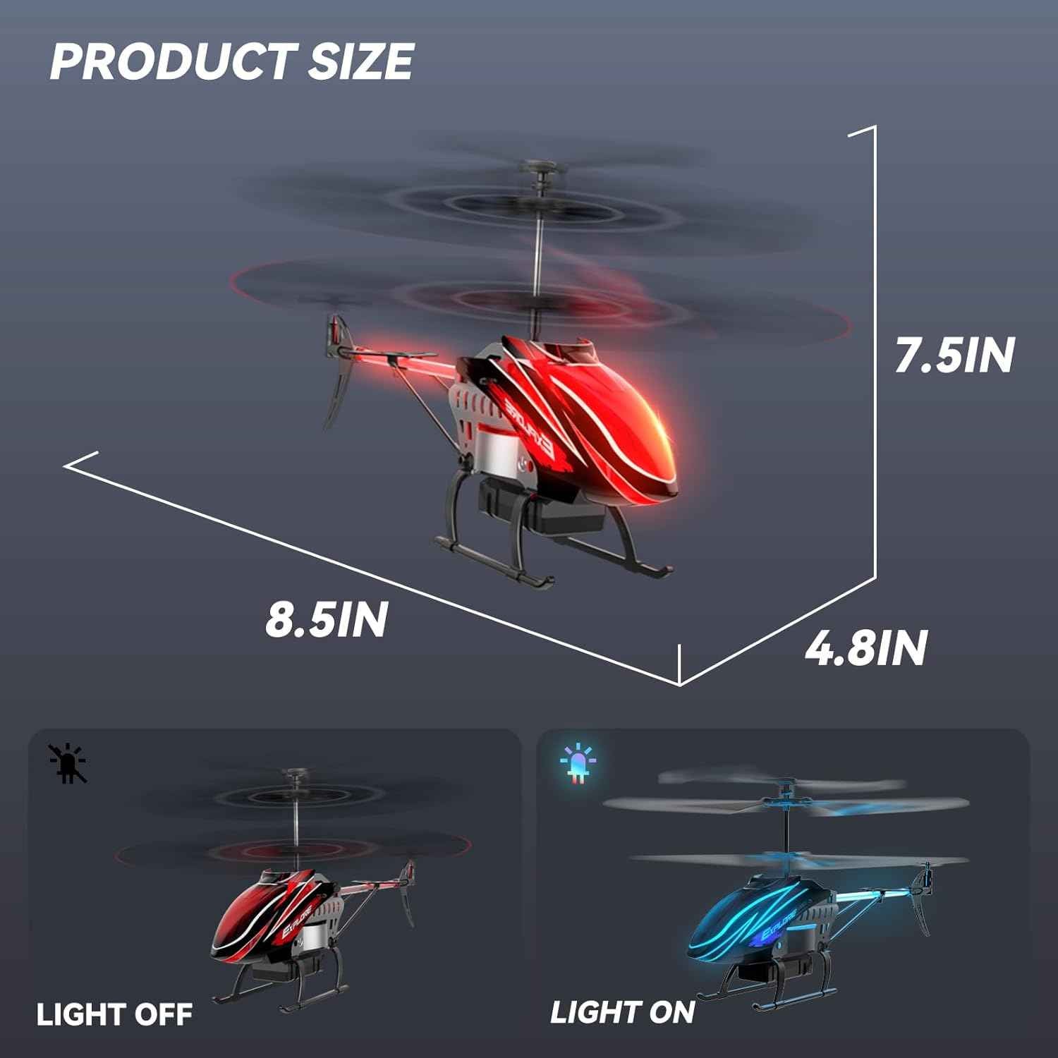 BUSSGO RC Helicopter 30Mins Flight, 7 LED Light Modes, Altitude Hold, RC Toys for Kids