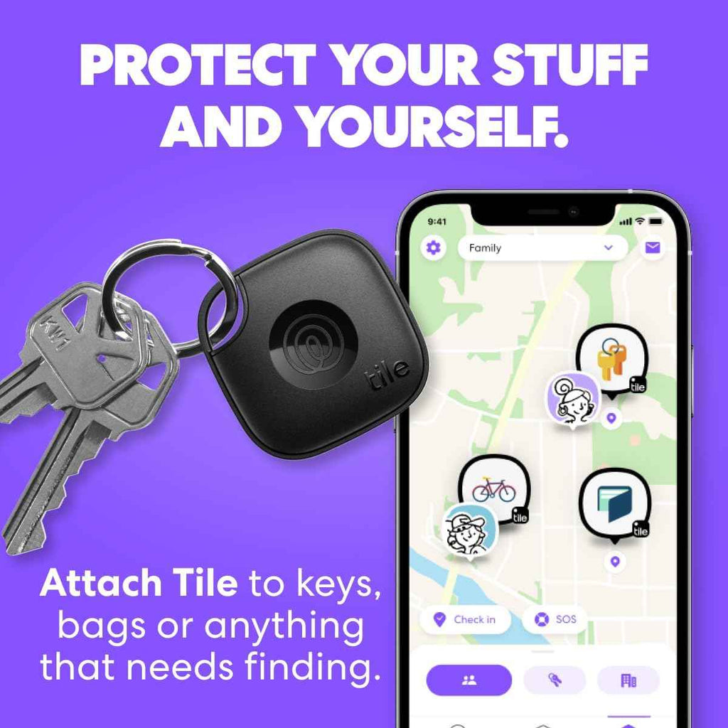 Tile by Life360 Essentials - Bluetooth Trackers & Item Locators for Keys, Wallets, Remotes & More; Easily Find All Your Things. Both iOS and Android Compatible. 4-Pack (Mates/Slim/Sticker)