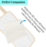 2 Pcs Organic Cotton Flannel for Castor Oil Pack Wrap, Reusable Castor Oil Compress for Stomach, Abdomen, Joints & Other Areas