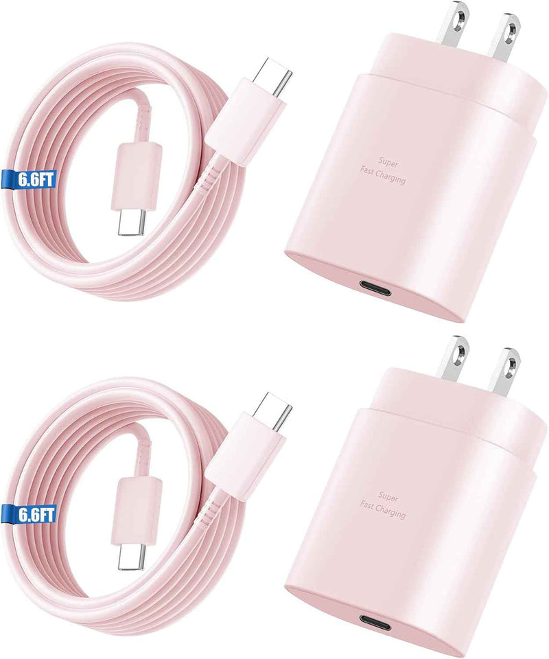 Super Fast Charger Type C, 25W USB C Wall Charger Fast Charging for Samsung Galaxy S25 Ultra/S25/S25+/S24+/S24 Ultra/S24/S24+/S23 Ultra/S22 Ultra/S21 with 10FT Long Android Type C Charger Cable 2Pack