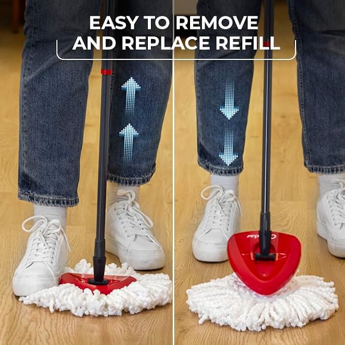 O-Cedar EasyWring Microfiber Spin Mop, Bucket Floor Cleaning System, Red, Gray, Standard - ShopUS