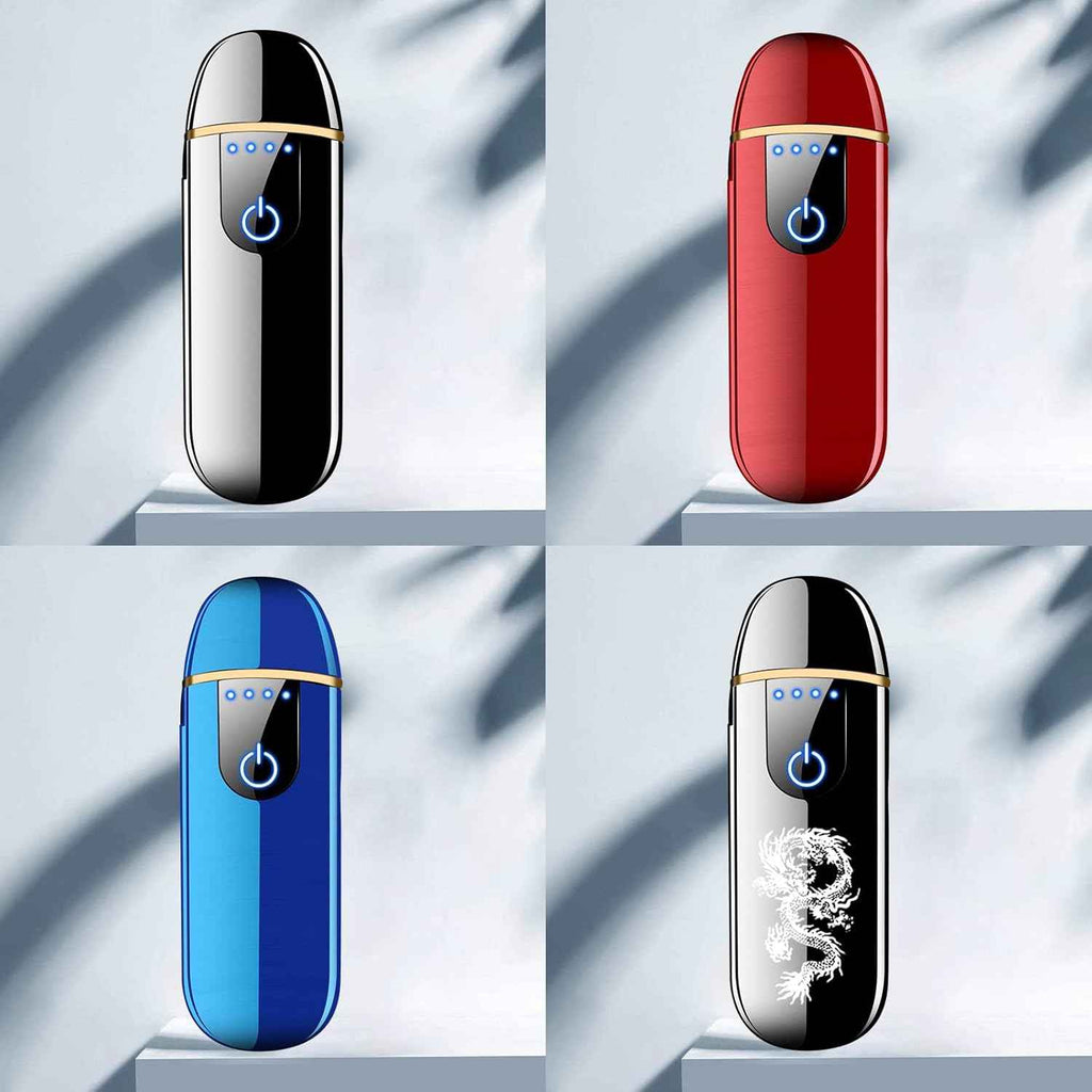 Dragon Smart USB Rechargeable Mini Electric Lighter - Touch Ignition, Windproof, Flameless Plasma Lighter with Battery Indicator