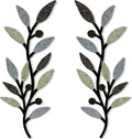 Zzbakress 2 Pieces Wooden Vine Olive Branch Leaf Leaf Wall Decor,Farmhouse Signs for Living Room Decoration (Gold)