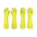 Mamison 2 Pairs Reusable Waterproof Household Dishwashing Cleaning Rubber Gloves, Non-Slip Kitchen Glove (Pink, Medium (Pack of 2))