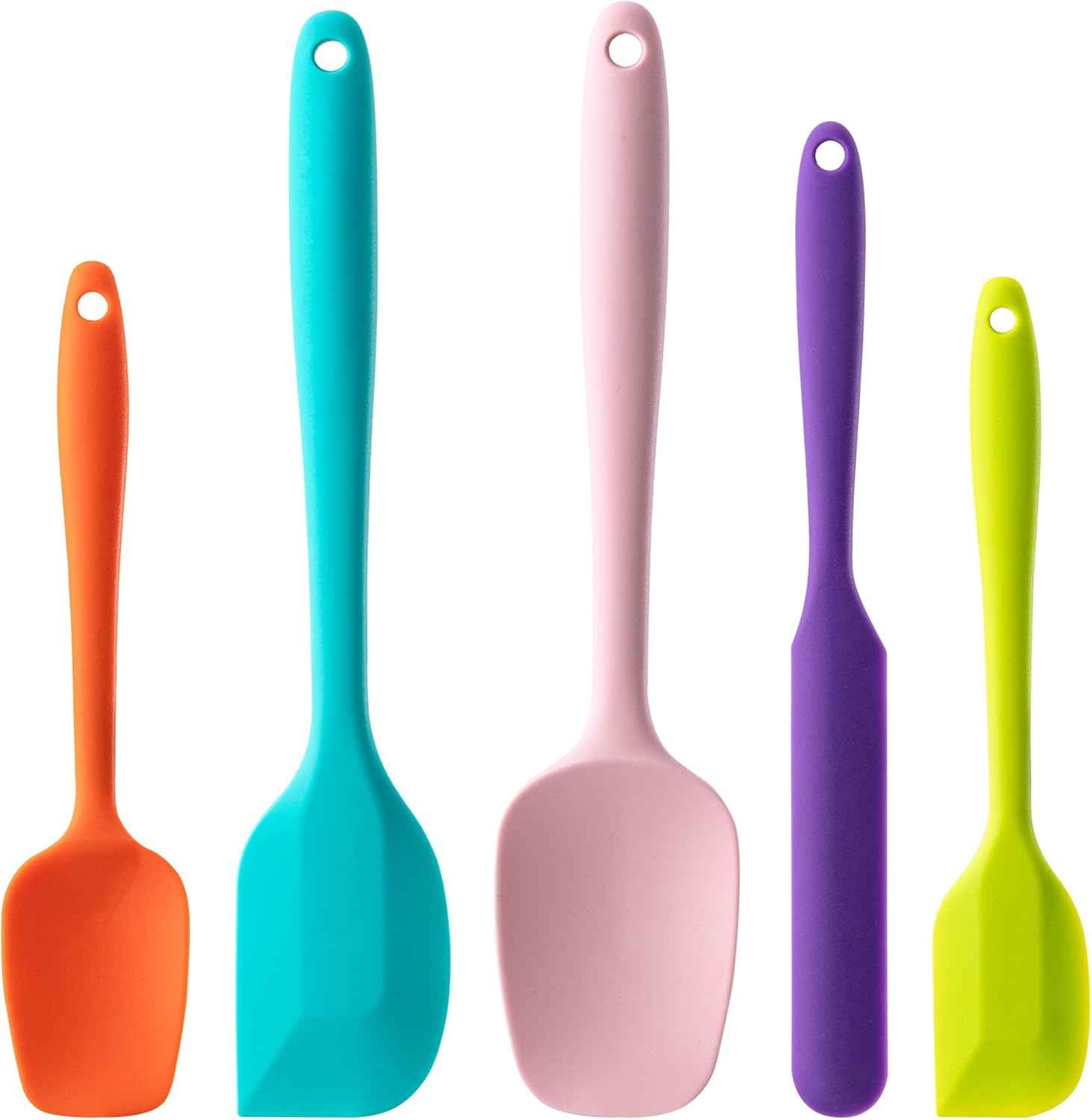 5 Piece Silicone Spatula Set for High Heat Resistant Non-Stick Cooking
