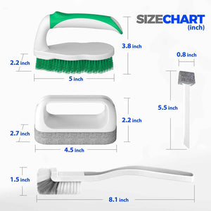 Holikme 7 Pack Deep Cleaning Brush Set with Scraper Tip for Pool Walls, Bathroom, Grout, Floor, Tub, Shower, and Kitchen Surface