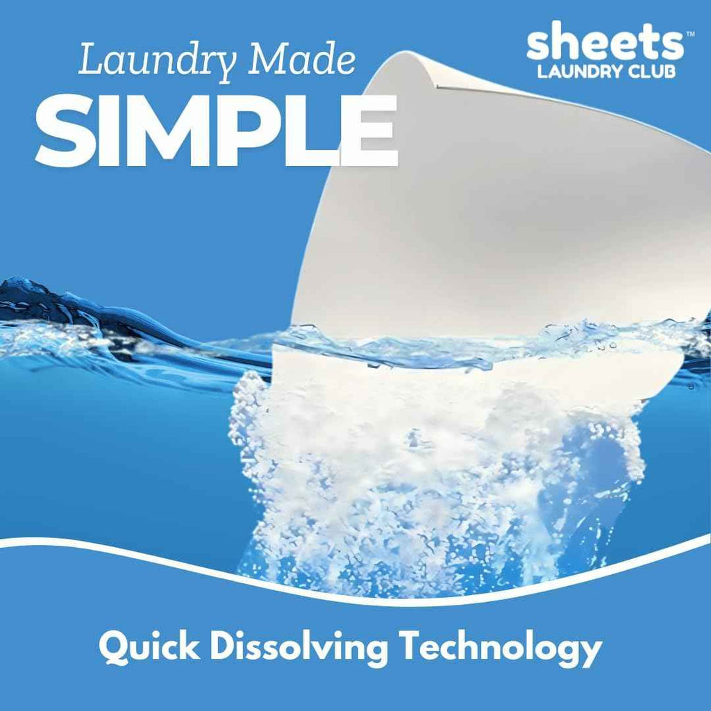 Sheets Laundry Club Liquidless Laundry Detergent Sheets, 100 Loads, Fresh Linen Scent, Eco-Friendly, Quick-Dissolving