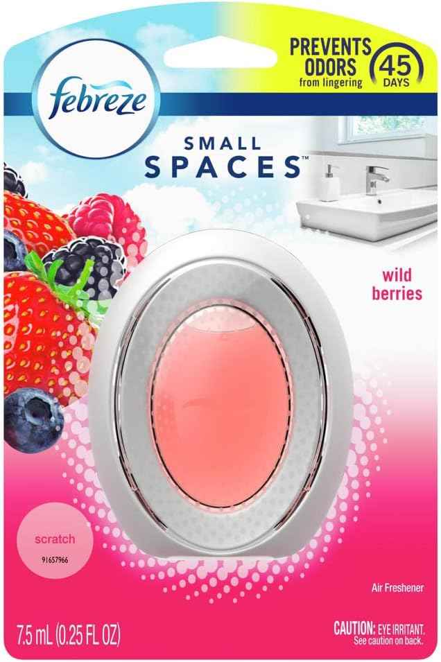 Febreze Bathroom Air Freshener, Odor-Fighting, Plug In Alternative, Air Fresheners for Home, Bathroom, & Kitchen, Closet Air Fresheners, Pet & Litter Box Odor Fighter, Refresh & Energize Scent, 4ct