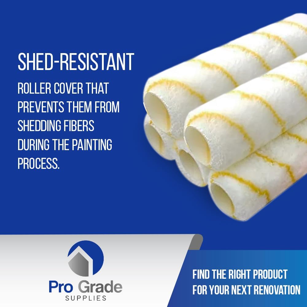 Pro Grade - Paint Roller Covers - 1/2 X 9 Inch Microfiber 5 Pack