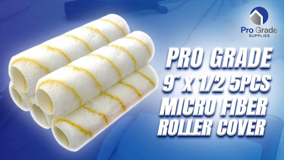 Pro Grade - Paint Roller Covers - 1/2 X 9 Inch Microfiber 5 Pack