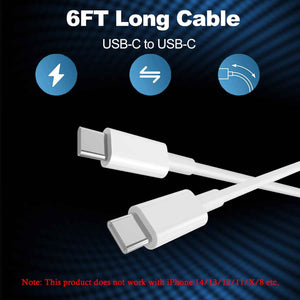 2-pack 20W Apple USB-C wall charger with 6FT USB-C to C cable for iPhone 17/Pro, iPad