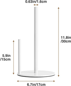 Paper Towel Holder White Kitchen Roll Holder, Paper Towel Holder for Kitchen Roll Organize, Countertop Roll Dispenser with Weighted Base