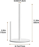 Paper Towel Holder White Kitchen Roll Holder, Paper Towel Holder for Kitchen Roll Organize, Countertop Roll Dispenser with Weighted Base
