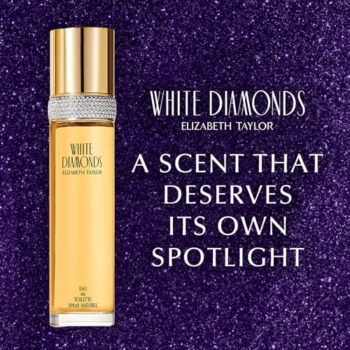 elizabeth taylor white diamonds women's eau de toilette fragrance, 3.3 fl oz long-lasting floral edp spray