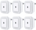 Uigos LED Night Light Lamp with Smart Sensor Dusk to Dawn Sensor, Daylight White, 0.5W Plug-in, 6-Pack