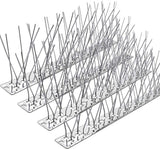 PANGCH Bird Spikes,Stainless Steel Bird Spikes Metal Bird Spikes Fence Spikes Easy to Install - 5 Strips 4.1 Feet Coverage