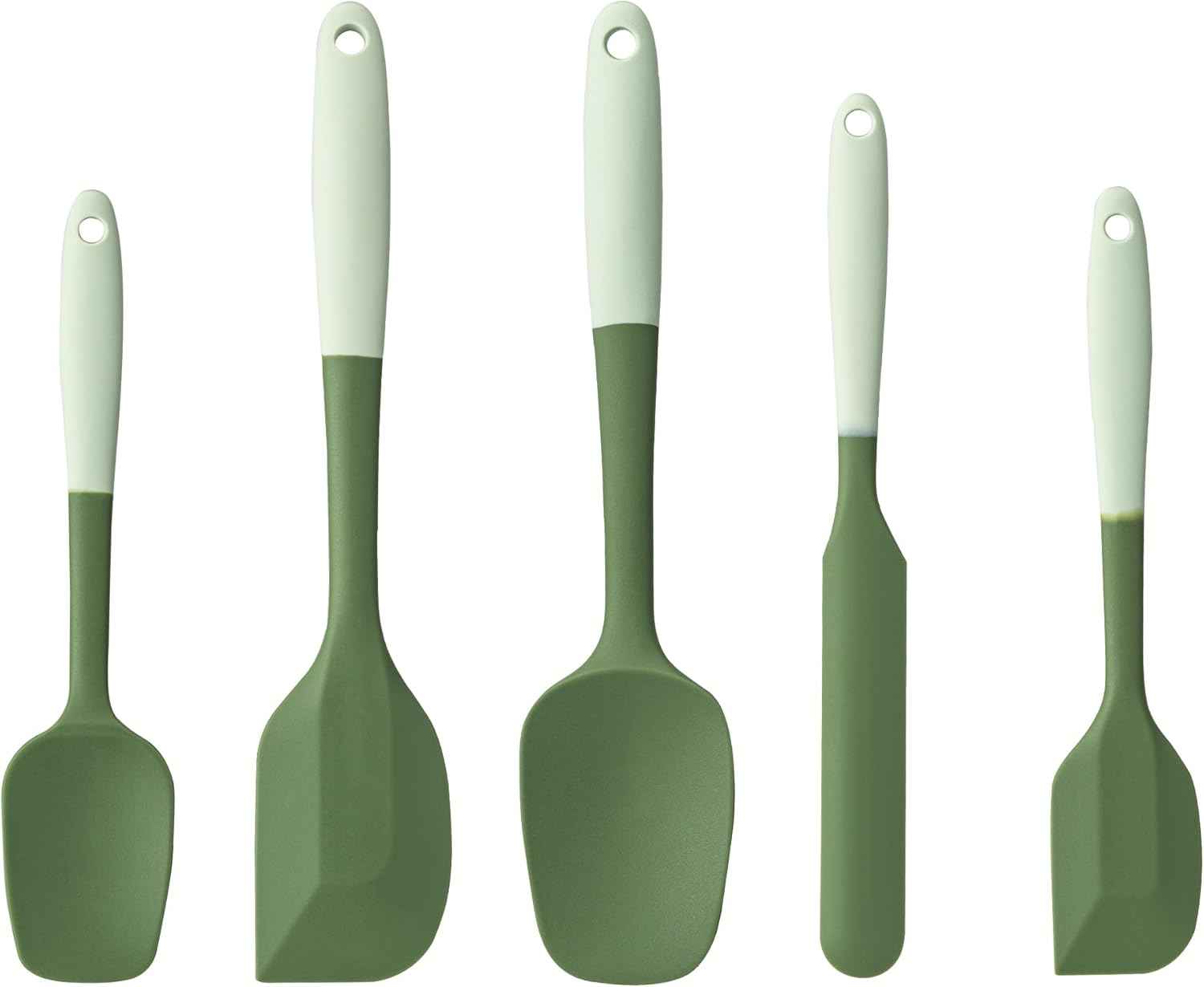 Silicone Spatula Set, 5 Piece Food Grade Rubber Spatulas for Baking, Cooking, and Mixing High Heat Resistant Non Stick Dishwasher Safe BPA-Free (Multicolor)